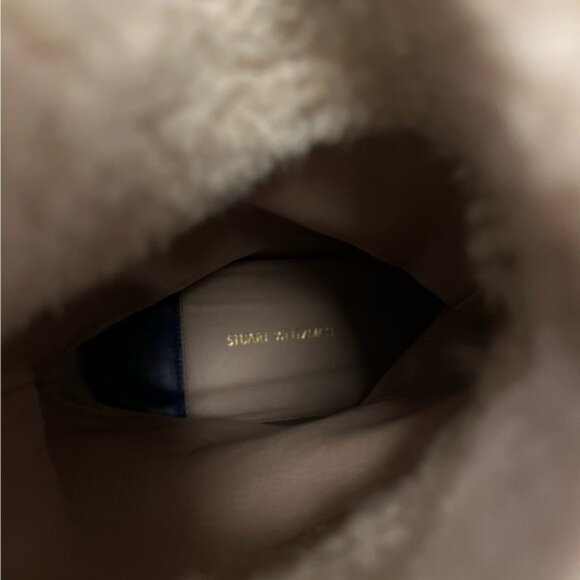 STUART WEIZTMAN Black Suede and Cream Shearling 2 -Way Apres Ski Boots Sz 8 - Picture 4 of 6